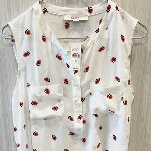Loft sleeveless shell with adorable floral print
